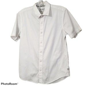Short sleeve white cotton shirt